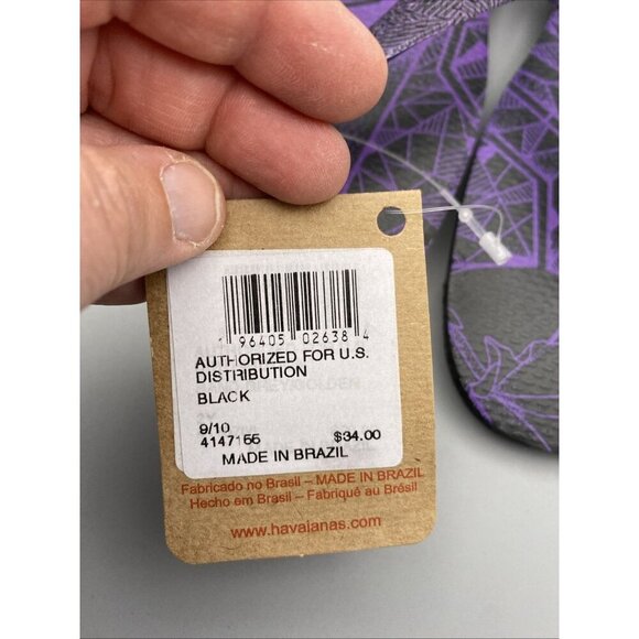 Marvel Black Panther Havaianas Size 9/10 Flip Flops Sandals Men’s NEW NWT - Picture 3 of 6